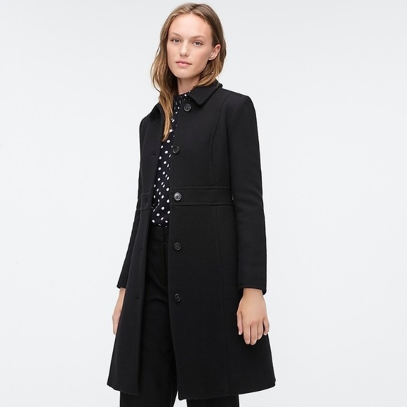 J. Crew Factory Jackets & Blazers - J. Crew Classic Lady Day Coat Black 100% Wool Sz 4